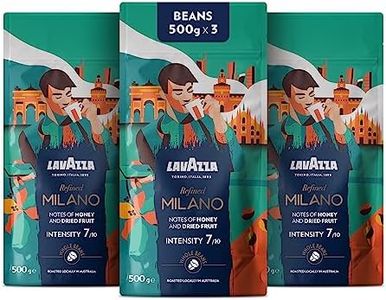 Lavazza, Tales of Italy Refined Milano, 1.5 Kg, Coffee Beans, for Espresso Coffee Machines, Notes of Honey and Dried Fruit, 100% Arabica, Intensity 7/10, Light Roasting, Roasted in Australia, 3 x 500g