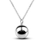 Women 925 Sterling Silver Harmony Ball Necklace Brilliant Chime Bola 20MM Pendant Choker 18" 20" 22" 24" 26" Beads & O-Chain Teen Girls Jewelry Gifts For Pet Cats & Dogs (26 inches, O-Chain)