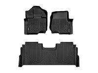 WeatherTech FloorLiner for 2021-2022 Ford F-150/Lightning/Raptor SuperCrew w/Fold-Flat Storage - Set - Black