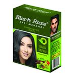 Black Rose Kali Mehandi | Herbal Black Henna Hair Color | 5sachets of 10gm each (50Gms) (Black, 10 Box)