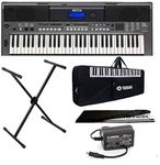 Yamaha PSR-I400 digital portable touch sensitive 61-keys keyboard with gig bag, stand, dust cover & power adapter combo.