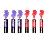 EXCLUSIVE ONLINE Pack of 6 Colour Ring Pull Smoke Grenades with Ideal for Paintball Weddings Photoshoots & Special Effects (3 Red & 3 Purple)