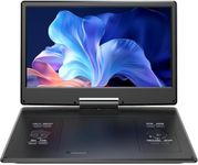 YOTON Portable DVD Player 14 Inch DVD Player Car with Dual Stereo Speaker and Headphone Socket, Supports Reading External U Disk and SD Card/Projecteur TV