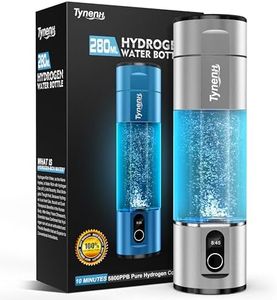 TynenH2 Portable Hydrogen Water Bottle Generator - 280ML 5Min/10min Water Ionizer Machine 5800PPM+,SPE/PEM Technology,Rechargeable Aqua Health, for Travel,Office,Home,Fitness,Sports Drinking-Silver