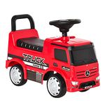 HOMCOM Compatible Kids Ride On Car Truck Mercedes Benz Licensed Toddler Foot To Floor Slider w/Under Seat Storage for 12-36 Months Red