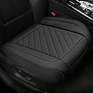 2PCS Car Seat Cover Bottom PU Leather Car Front Seat Bottom Covers Seat Cushions Protector Universal for 95% Vehicles SUV Trucks Vans (Black)