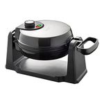 Quest 35969 Rotating Belgian Waffle Maker / Non Stick Plates / Temperature Control / Cooks up to 4 Waffles / 1000W