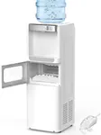 COWSAR 3-in-1 Water Cooler with Ice Maker, Hot & Cold Top Loading, Water Dispenser for 5 Gallon Bottle, 33LBS/24H Ice Maker with Child Safety Lock, White