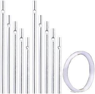 20PCS Tubes Carillons éoliens 5 Tailles avec Fil Transparent Carillon à Vent de Jardin Tubes Creux en Aluminium DIY Pendentif Artisanat Décorations Suspendues Extérieures