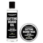 Caron & Doucet - Vegan Cutting Board & Butcher Block Conditioning Oil & Wood Finishing Wax Bundle | 100% Coconut Oil, Best for Wood & Bamboo Conditioning & Sealing, Easy Cleaning! | Mineral Oil Free!