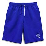 MEILONGER Boys Swim Trunks Quick Dry Beach Board Shorts Swimwear Bathing Suits Size 8,10-12,14-16,18-20 (Lake Blue, 14-16)