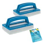 U.S. Pool Supply Hand-Held Pool Scrub Brush, 2 Pack - Scrubbing Scouring Sponge Pad - Clean Pool Tile & Grout, Walls, Vinyl Liners, Spas - Surface Cleaning Scrubber, Kitchen, Bathroom Tub, Shower Tile