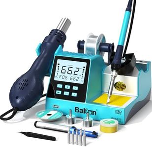 BK602S Soldering Station & Desoldering Kit 2-In-1 Set, Hot Air Rework Station Diy Soldering Station, Soldering Practice Kit, Auto Sleep, ºC/ºF Conversion, Big Screen Display (BK602S)