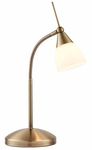 National Lighting Bedside Table Touch Lamp - 3-Stage Dimmable Night Light with Touch Control - Gooseneck Desk Lamp with Opal Glass Light Shade - Decorative Lamp for Bedroom – Antique Brass - G9