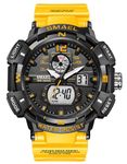 Fanmis Men's Womens Multi-function Cool S-shock Sports Watch LED Analog Digital Waterproof Alarm - Orange