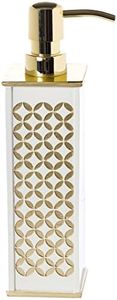 Creative Scents Hand Soap Dispenser for Bathroom - Countertop Decorative Lotion Dispenser with Durable Metal Pump, Resin Bathroom Soap Dispenser, for Elegant Bathroom Décor (Diamond Lattice)