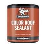 Liquid Rubber Color Roof Sealant- Elastomeric Waterproof Small Repair Coating for Flat, Low-Slope & Metal Roofs, Flexible UV-Stable Membrane, Light Gray, 1 Quart