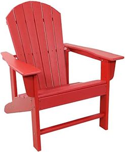 Sunnydaze All-Weather Upright Adirondack Chair - for Patio or Yard - 300-Pound Capacity - 38.25-Inch - Red