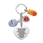 Melix Home Pooh Bear Stuff Keychains Inspirational Gifts Friendship Gift Pooh Bear Keychain, You Are Braver Than You Believe, Medium