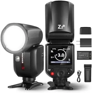 NEEWER Z2-N 2.4G TTL Round Head Flash Speedlite for Nikon, Upgraded UI, 2 Adjustable Modeling Lamps, TTL/M Quick Switch TCM Key, 76Ws Speedlight 1/8000s HSS 7.4V/2600mAh Battery 480 Full Power Flash