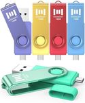 MOSDART 16GB USB C Flash Drive 5 Pack - USB 2.0 Type-C OTG 2-in-1 Dual Thumb Drive Memory Stick USB A and USB-C for Android Phones, iPhone 15, MacBook, iPad, Windows Laptop, Vibrant Colors