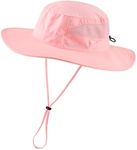 Connectyle Women's UPF 50+ Safari Sun Hat Breathable UV Protection Fishing Hat Summer Outdoor Wide Brim Hiking Gardening Hat, Pink, Large
