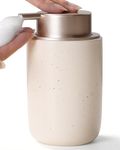 BosilunLife Foam Soap Dispenser - Ceramic Foaming Hand Soap Dispenser for Bathroom Modern Farmhouse Small Soap Dispenser Lotion Hand Pump Dispenser for Kitchen Sink (Aprcot, Foam Pump)