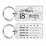 EE&YU 18th Birthday Keyring Gifts, Personalized 18 Years Old Gifts for Boys Girls, Happy 18th Birthday Keepsake for Daughter