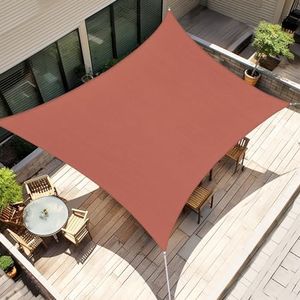 Amagenix Shade Sail 20'X39' Rectangle Rust Red UV Block Breathable Canopy for Patio Garden Backyard