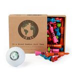 Green Swing Bamboo Golf Tees Mixed Sizes | Strong Sustainable Biodegradable | 30pcs | Full Colour Edition