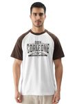 The Souled Store Official The Godfather: Corleone Men and Boys Short Sleeve Round Neck White and Brown Graphic Printed Regular Fit T-Shirts