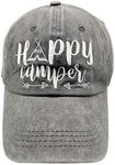 LOKIDVE Embroidered Happy Camper Baseball Cap Distressed Dad Hat for Men Women