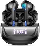 Wireless Earbuds, Bluetooth 5.4 Headphones Deep Bass Stereo, in-Ear Earphones with 4 ENC Mics, 45H Playtime LED Display Mini Charging Case Ear Buds, IP7 Waterproof Wireless Headphones for Android iOS