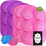 Walfos Silicone Soap Mold, Silicone Rose Soap Mold, Food Grade Silicone Soap Mold for Soap Making, Easy to Pop Out, Great for Handmade Soap, Ice Cube, Make Rose Shaped Desserts. Food Grade & BPA Free