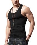 Augin Sport Mens Classic Vest Top Cotton Sleeveless Undershirt Black M