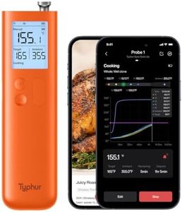 Typhur Sync Wireless Smart Meat Thermometer| Standalone Base and Control | Unlimited Range | Enhanced 10X Signal for Improved Stability | NIST Certified Accuracy | BBQ Oven Smoker Grill, Orange