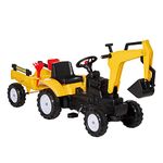 HOMCOM Kids Pedal Go Kart Children Ride On Digger Tractor Toy Car Excavator For 3-6 Years