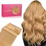 WENNALIFE Sew in Hair Extensions Real Human Hair, 14 Inch 80g Strawberry Blonde Machine Weft Hair Extensions Human Hair Hand Tied Weft Hair Extensions Sew In