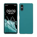 kwmobile Case Compatible with Sony Xperia 10 VI Case - Soft Slim Protective TPU Silicone Cover - Teal Matte