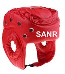 SANR Red Open Face Karate, Taekwondo, Kickboxing Headgear, Karate Head Guard- Size Small