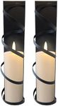 Lily's Home Metal Spiral Wall Candle Sconces Set of 2. Elegant Wall Decorations for Living Room, Bedroom, Hallways and Farmhouse - Perfect for Fireplace Mantel Decoration. for 3" Dia Pillar Candles