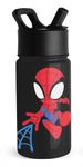 Simple Modern Spiderman Kids Water Bottle with Straw Lid | Marvel Insulated Stainless Steel Reusable Tumbler Gifts for School, Toddlers, Boys | Summit Collection | 14oz, Spidey Kid