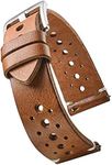 Hand Made Genuine Vintage Full Grain Leather Watch Strap with Quick Release Spring Bars - Tan - 20mm