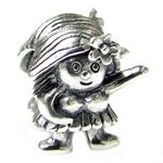 Sterling Silver Hawaii Hula Dacing Girl Aloha Bead For European Charm Bracelets