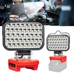 Cordless LED Work Light for Milwaukee 18v Portable Flood Lights 80W Spotlight Compact Lighting 8000LM with Type C & USB Fast Charging for Camping