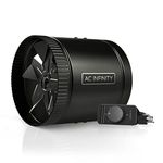 AC Infinity RAXIAL S8, Inline Booster Duct Fan 8” with Speed Controller - Low Noise Inline HVAC Blower Can Fan for Basements, Bathrooms, Kitchens, Workshops