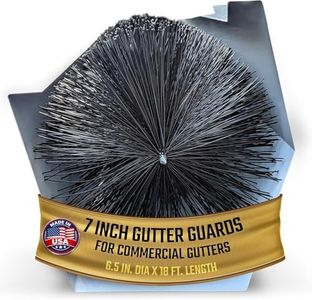 GutterBrush Commercial Gutter Guard 6.5 Inch Diameter - 18 Ft - DIY Leaf Filter for 7" Gutters, No Tools Needed - Prevents Clogs, Fits Large Metal Building Gutters, Schools, Churches
