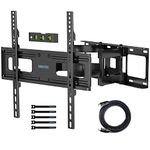 BONTEC Full Motion TV Wall Mount Bracket for Most 23-70 Inches LED OLED LCD Flat Curved TVs, Dual Articulating Tilt Swivels 6 Arms TV Mount Holds up to 99lbs, Max VESA 400x400mm