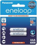 Panasonic Eneloop AAA Pre-Charged Rechargeable Batteries, 2-Pack (BK-4MCCE/2BA)