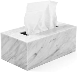 Tissue Box Cover Rectangle - Tissue Box Holder Rectangular - Compatible with Kleenex - Acrylic Marble Bathroom Accessories Decor